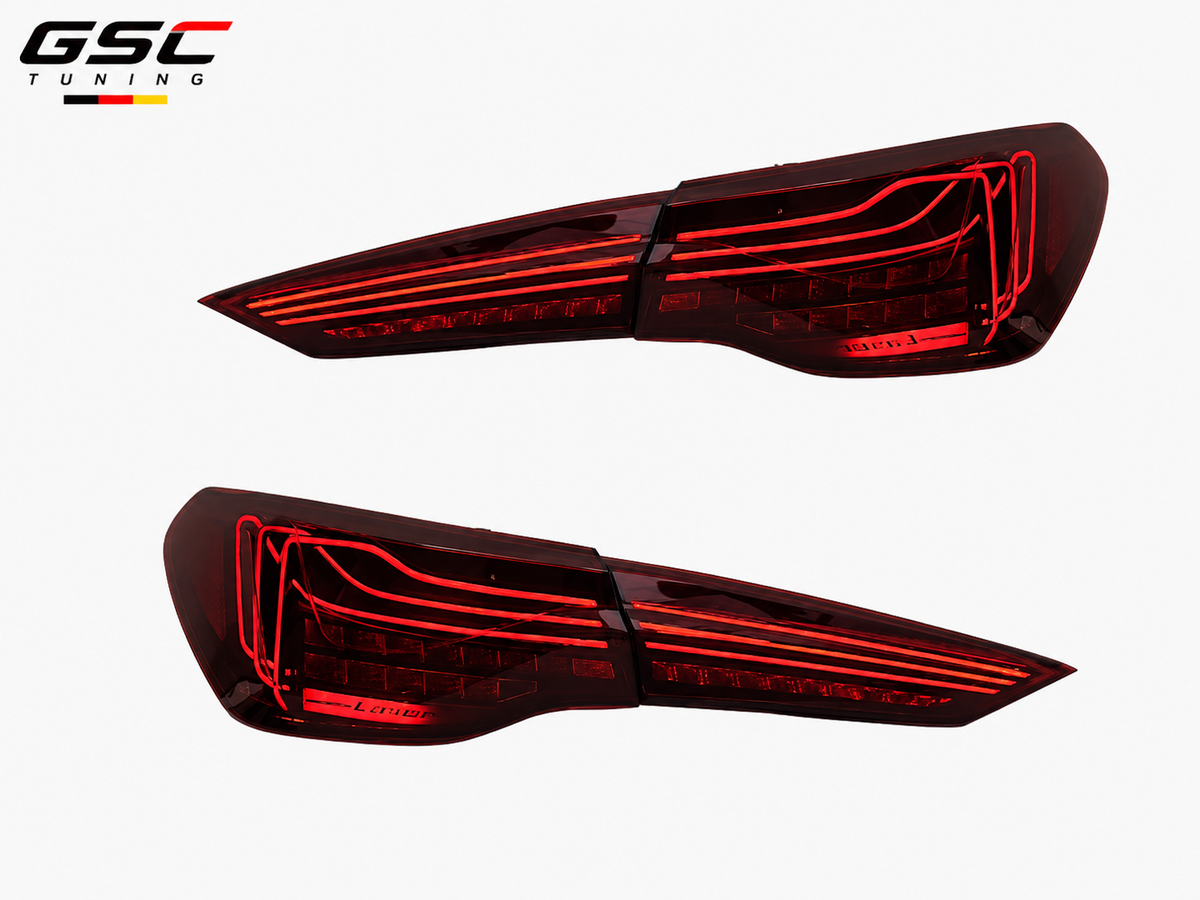 GSC CSL Style LED Taillight Assembly Set for BMW 4 Series G22 / M4 G82 2020-2023 (Red / Smoked)