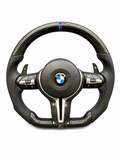 BMW F SERIES FLAT BOTTOM STEERING WHEEL IN CARBON FIBER WITH PERFORATED LEATHER