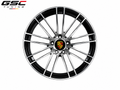 GSC Porsche Forged Aluminum Wheel – Gloss Black & Machined Silver Multi-Spoke Performance Design