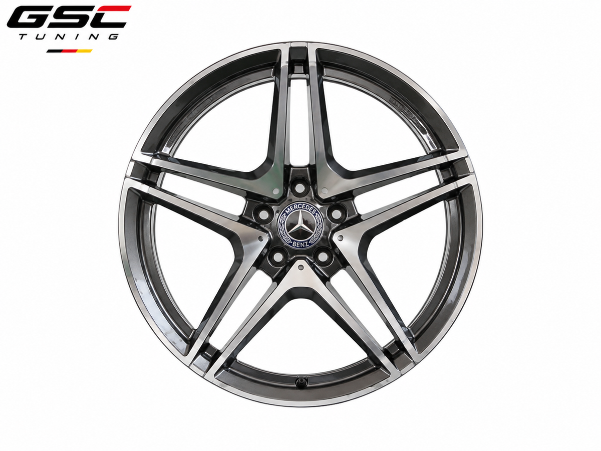 GSC Mercedes-Benz Forged Aluminum Performance Wheels | Silver & Gloss Black 5-Spoke Luxury Design