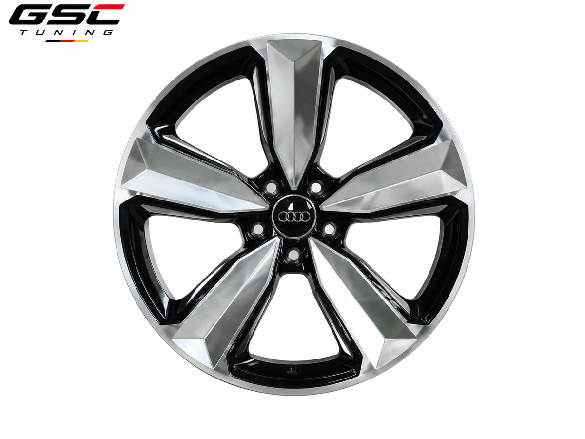 GSC Audi Forged Aluminum Wheel – Gloss Black & Machined Silver 5-Spoke Performance Design