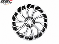 GSC Audi Forged Aluminum Wheel – Brushed Silver & Gloss Black Geometric Multi-Spoke Design