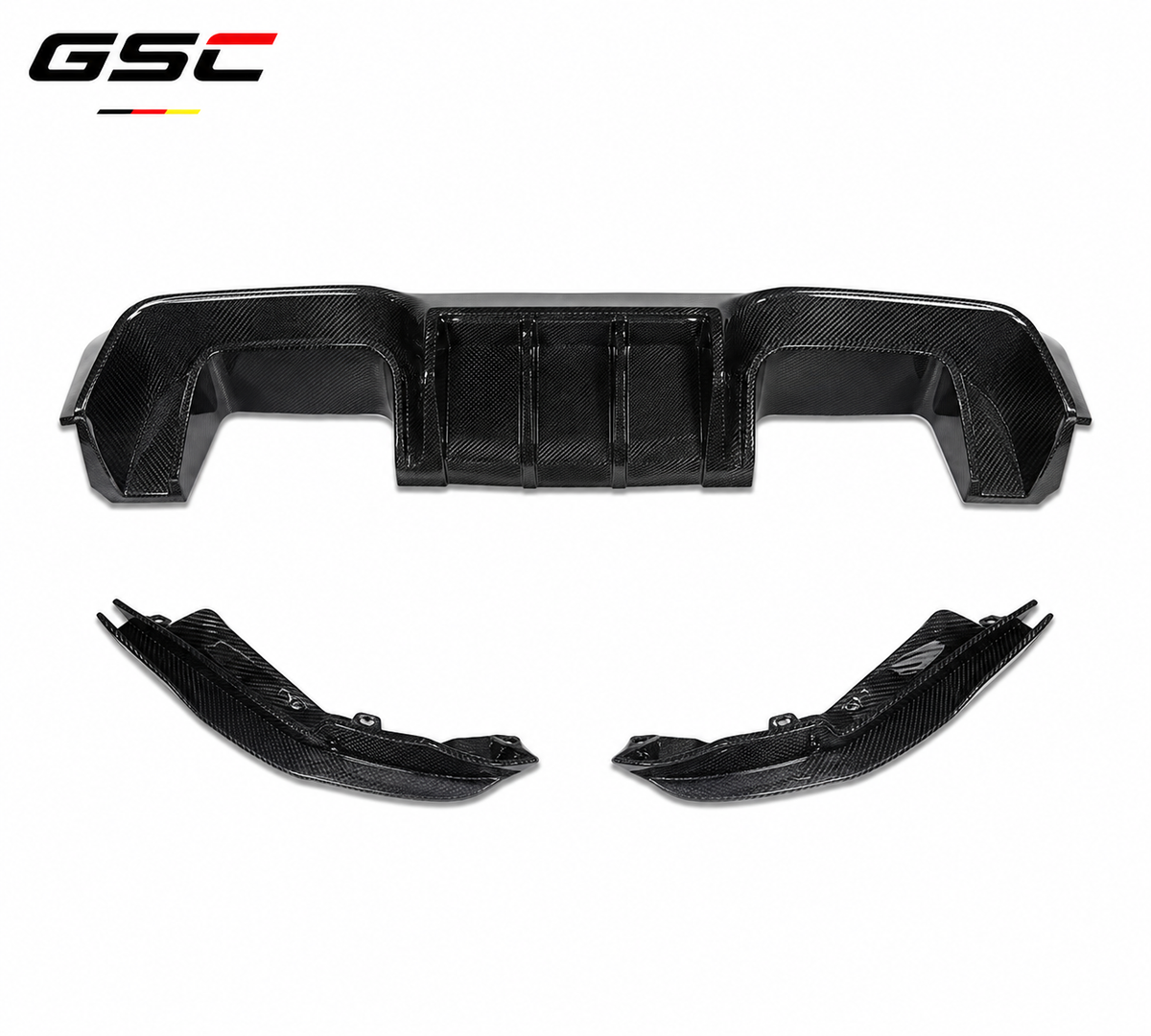 GSC B-Style Carbon Fiber Rear Diffuser With Rear Bumper Corner Extensions For BMW M4 G82 2021+