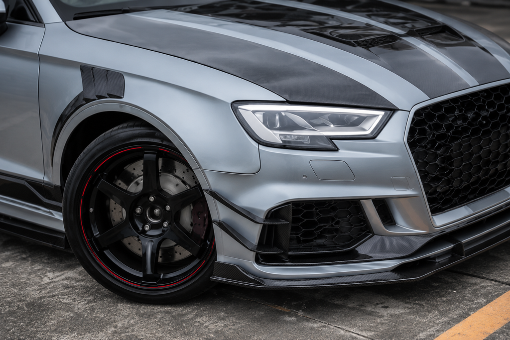 GSC Dry Carbon Fiber Front Canards For Audi RS3 8V 2013-202
