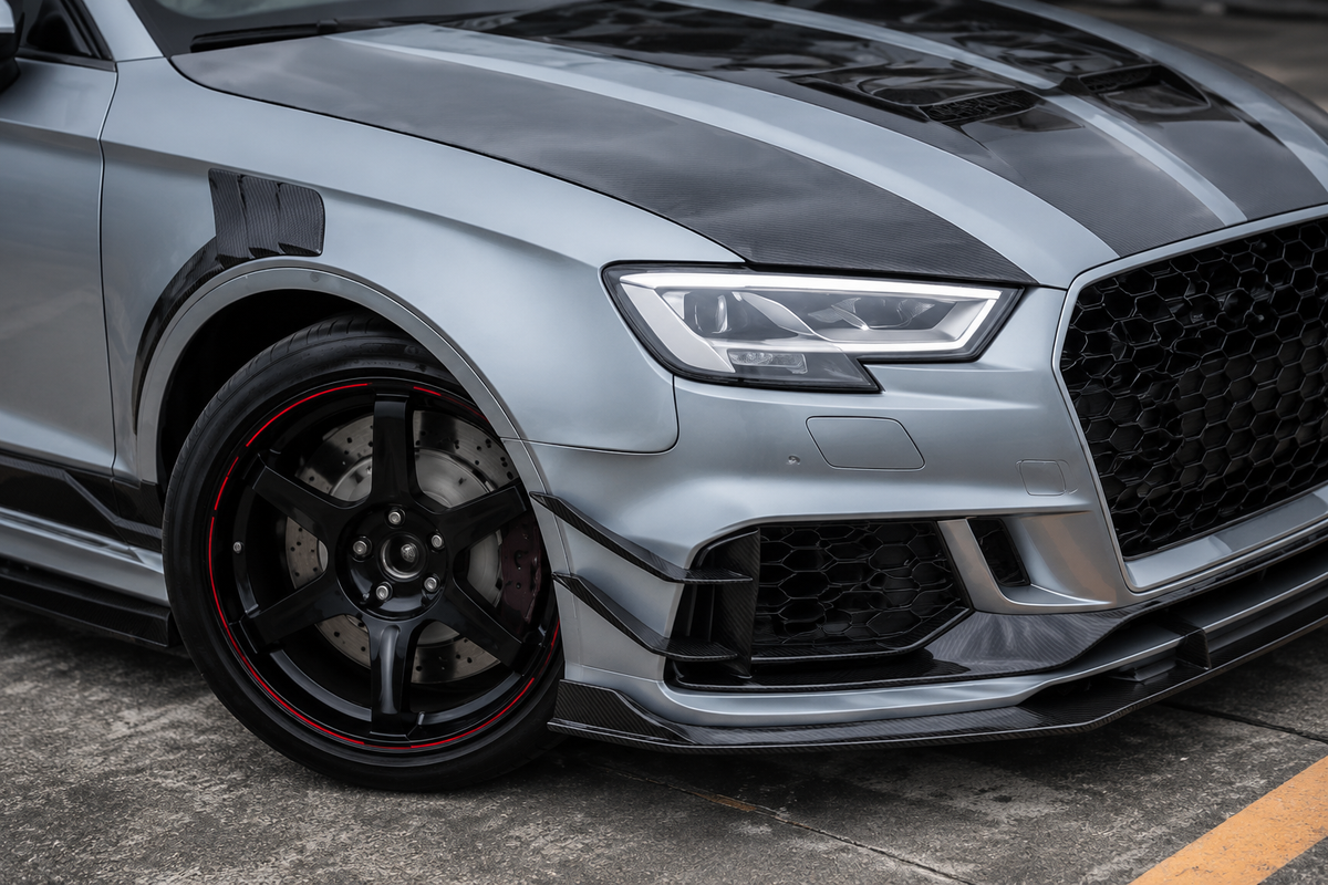 GSC Dry Carbon Fiber Front Canards For Audi RS3 8V 2013-202