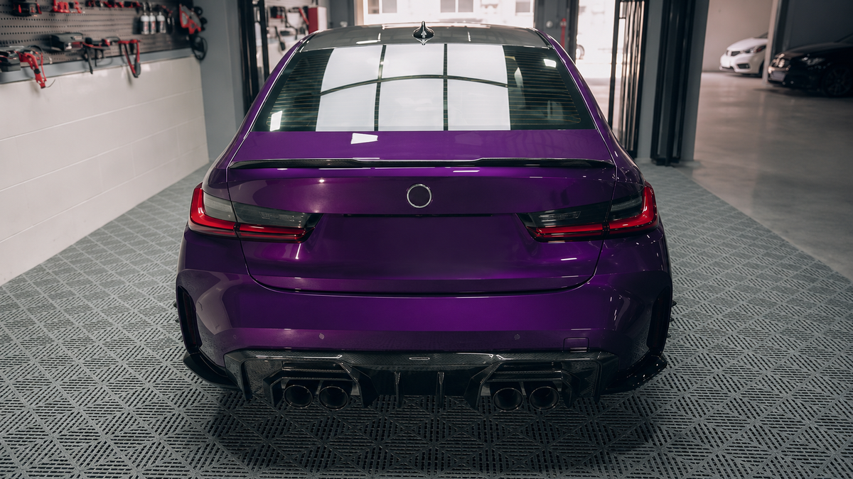 GSC Carbon Fiber BMW M3 G80 Style A Rear Diffuser with Rear Bumper Corner Extensions