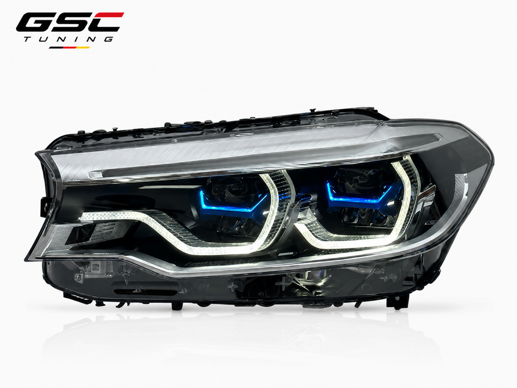 GSC Dual-Color DRL LED Headlight Assembly Set for BMW 5 Series G30 / G38 2018-2020 – Xenon & LED Versions