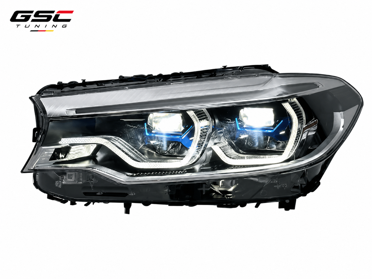 GSC Dual-Color DRL LED Headlight Assembly Set for BMW 5 Series G30 / G38 2018-2020 – Xenon & LED Versions