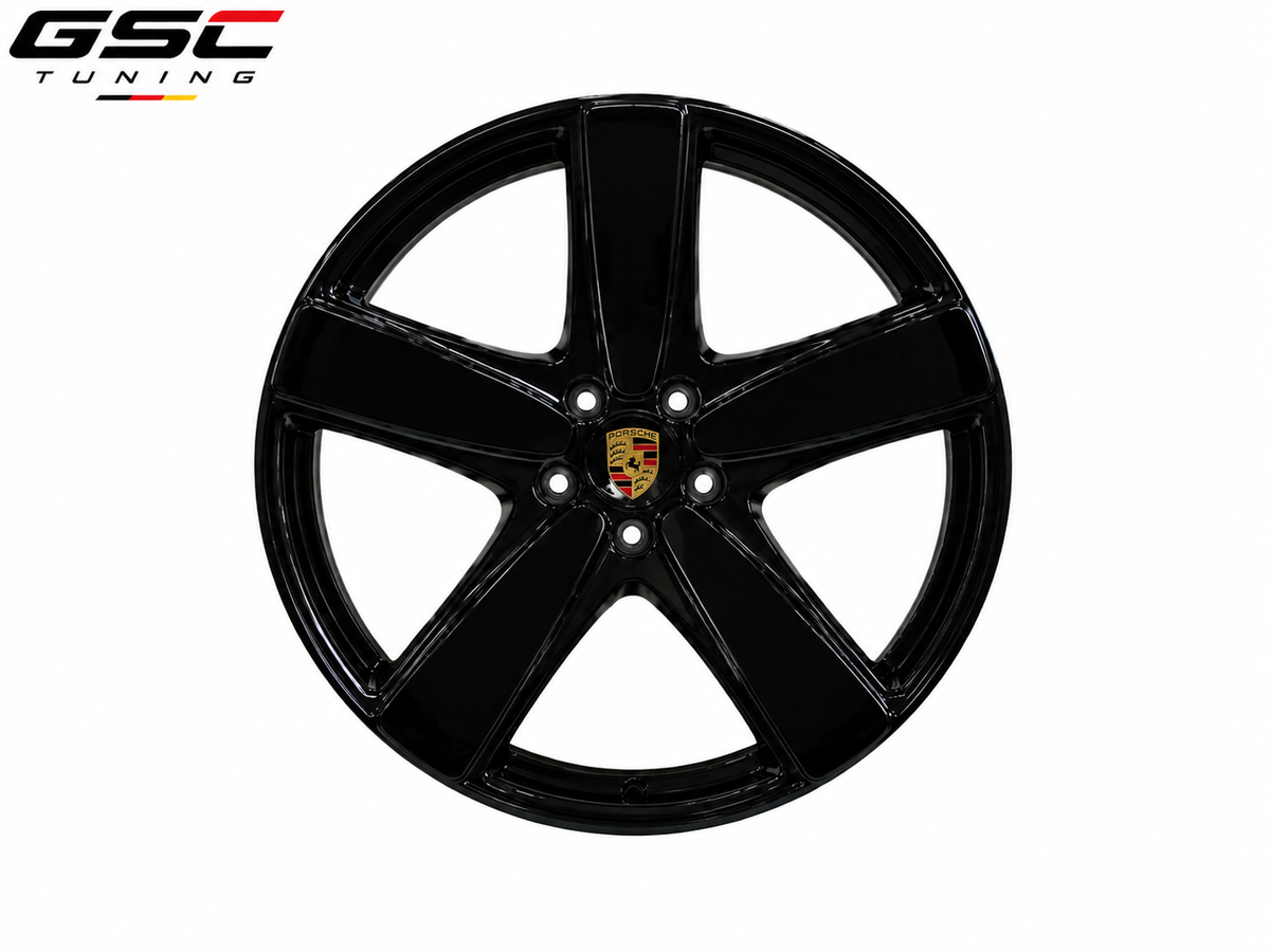 GSC Porsche Forged Aluminum Wheel – Gloss Black Lightweight 5-Spoke Performance Design