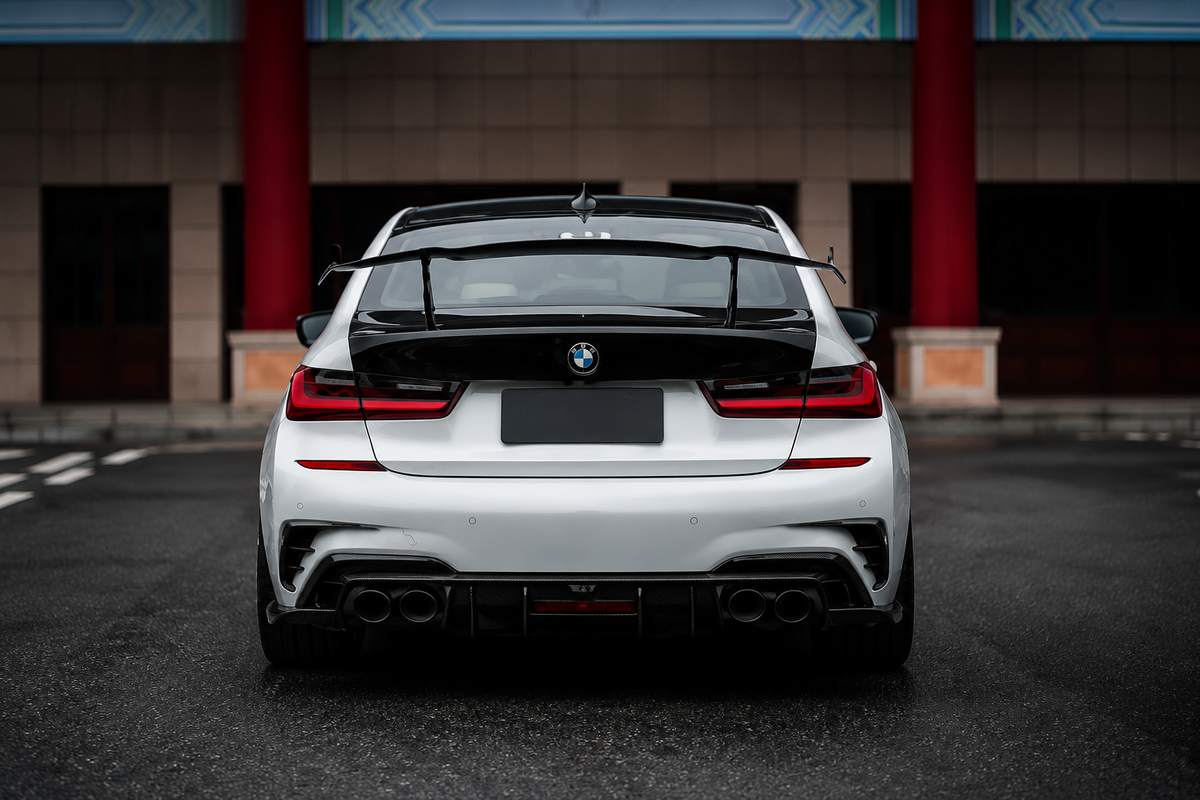 GSC BMW G20 G28 3 Series Carbon Fiber Rear Diffuser With Side Corner Splitters
