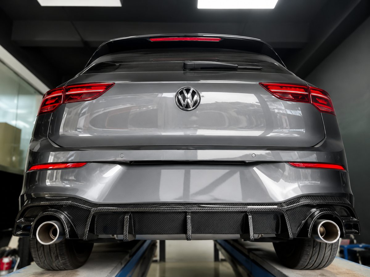 GSC Carbon Fiber Rear Diffuser for Volkswagen Golf MK8 GTI 2021-2023