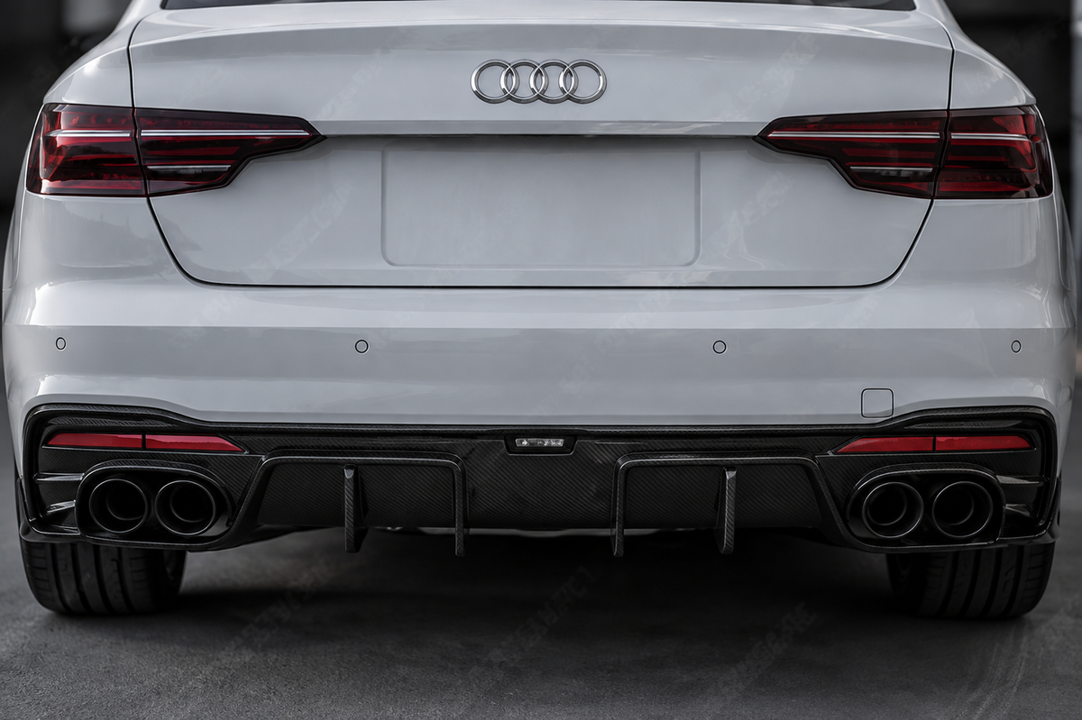 GSC Dry Carbon Fiber Rear Diffuser With Side Extensions For Audi A4 B9.5