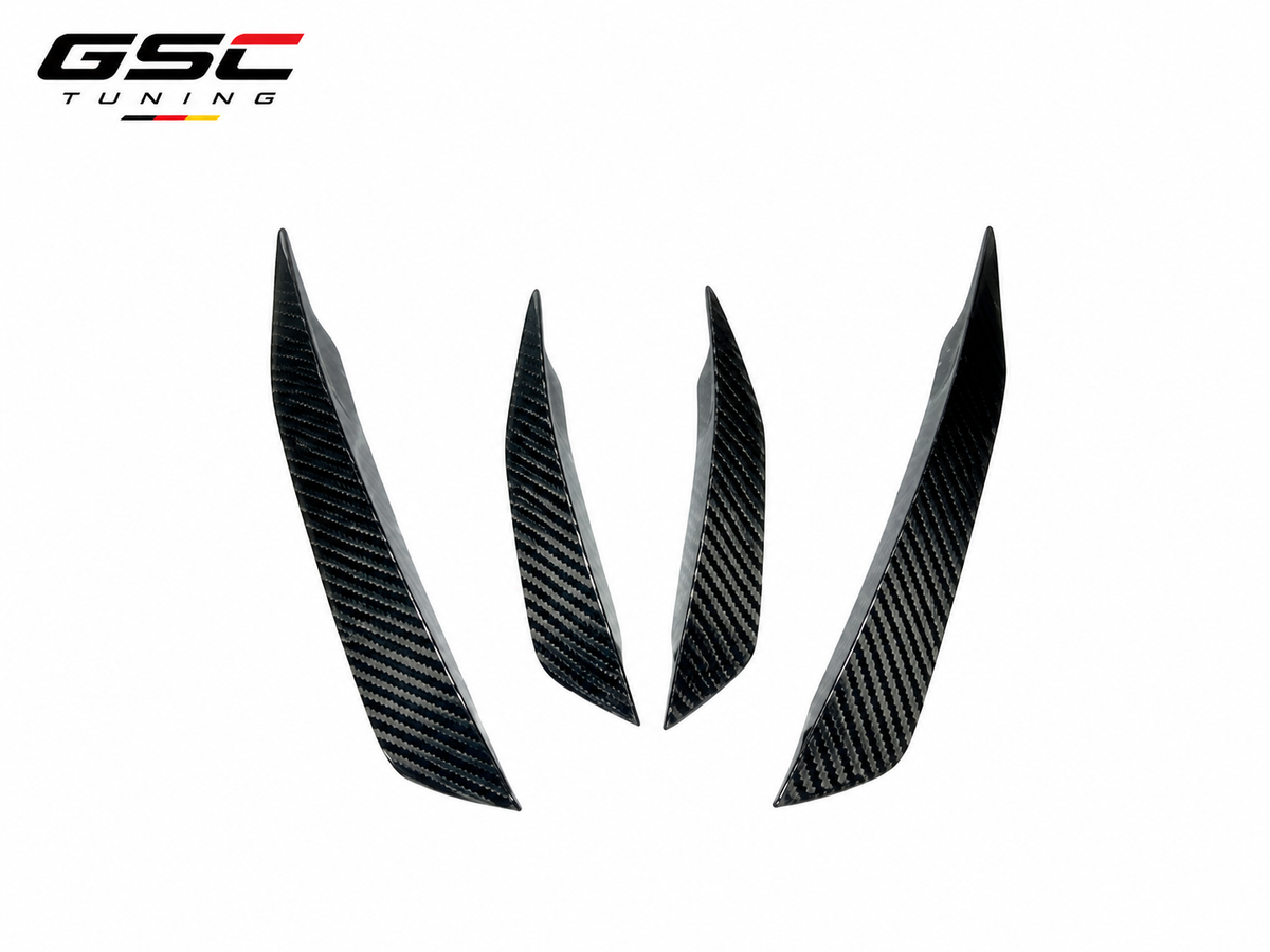 GSC Dry Carbon Fiber Front Canard Splitters For Audi A4 B9.5