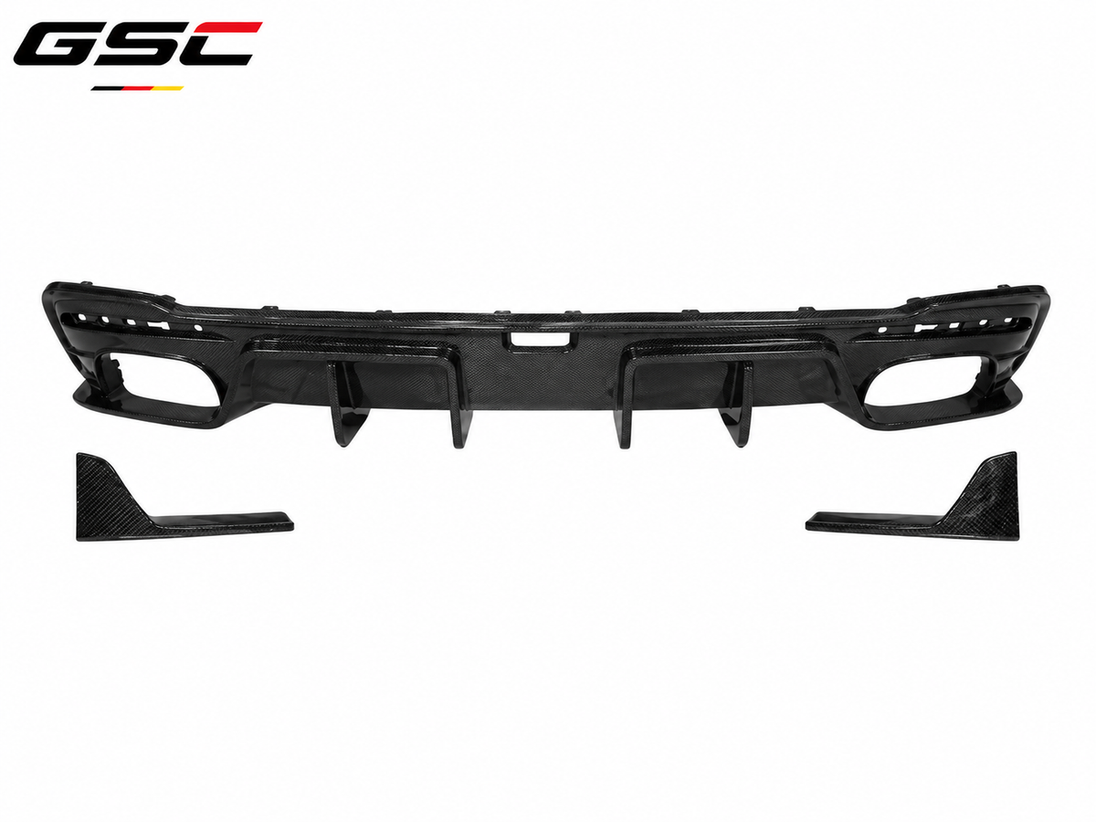 GSC Dry Carbon Fiber Rear Diffuser With Side Extensions For Audi A4 B9.5
