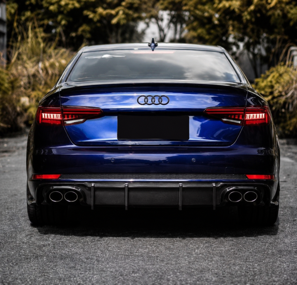 GSC Dry Carbon Fiber Rear Diffuser With Rear Bumper Corner Extensions For Audi A4/S4 B9