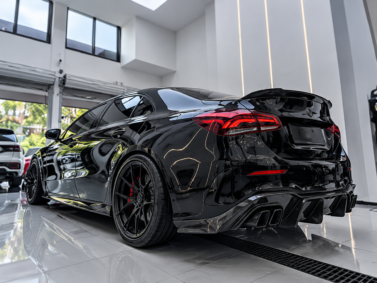 GSC Carbon Fiber Rear Diffuser With LED Light For Mercedes-AMG A35L Sedan