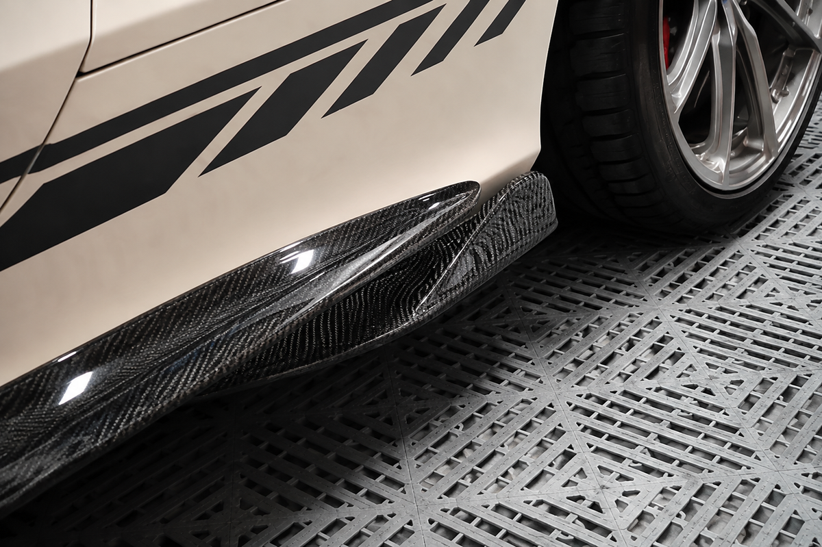 GSC Carbon Fiber Side Skirts Extensions For Mercedes-AMG C43 Coupe W205