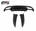 GSC Carbon Fiber Rear Diffuser With Rear Bumper Corner Extensions For Mercedes-AMG C43 Sedan W205