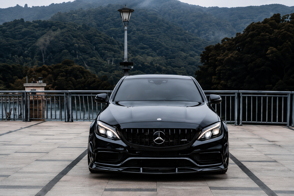GSC Carbon Fiber Front Lip Splitter For Mercedes-AMG C63 Sedan W205