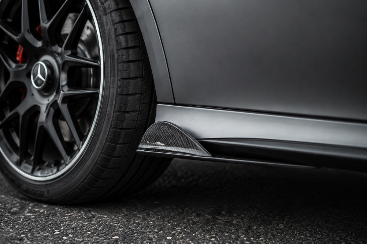 GSC Carbon Fiber Side Skirt Extension Trim Set For Mercedes-AMG CLA35 C118