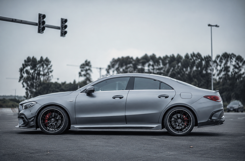 GSC Carbon Fiber Side Skirt Extension Winglets For Mercedes-AMG CLA35 C118