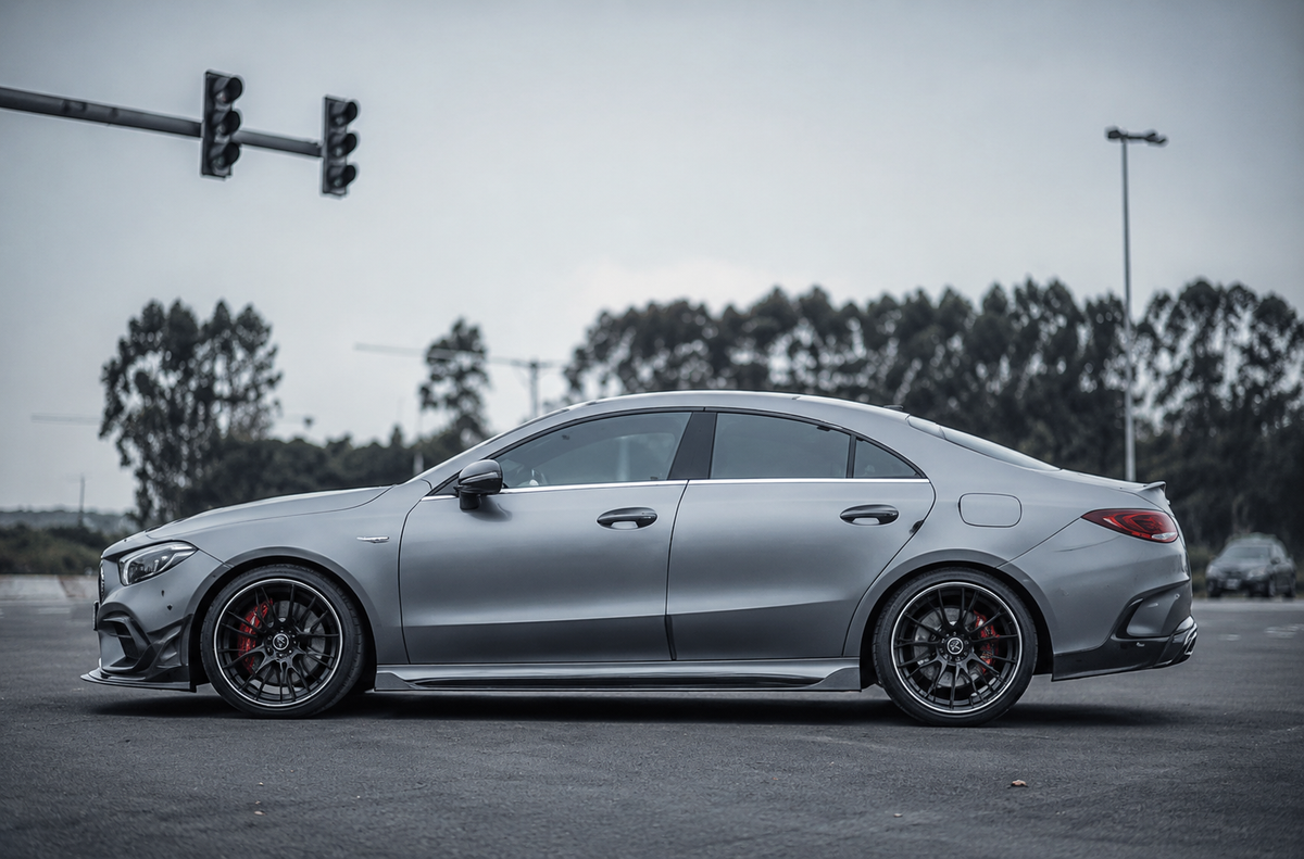 GSC Carbon Fiber Side Skirt Extension Winglets For Mercedes-AMG CLA35 C118