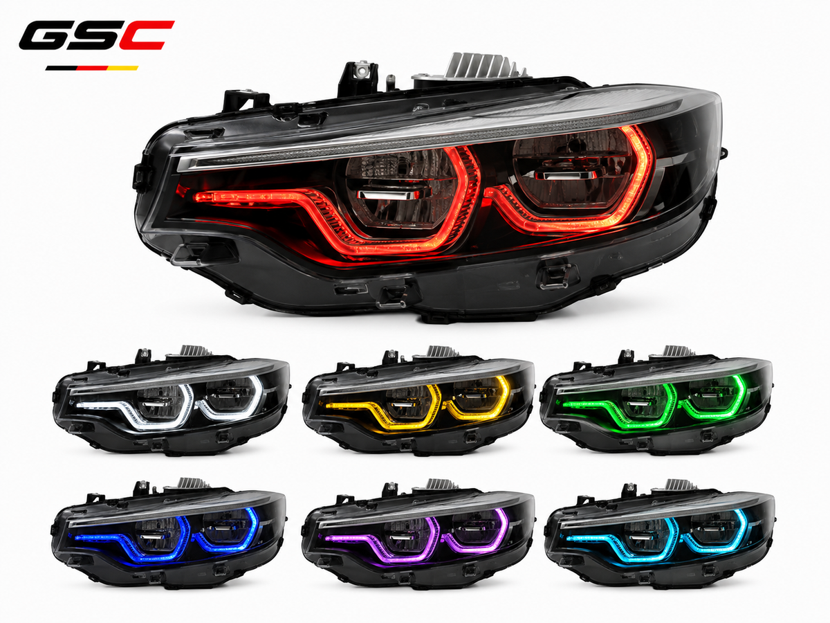 GSC RGB LED Headlight Assembly Set for BMW 4 Series F32 / M4 F82 2013-2020 – 6 / 8 / 9 / 10-Pin Versions