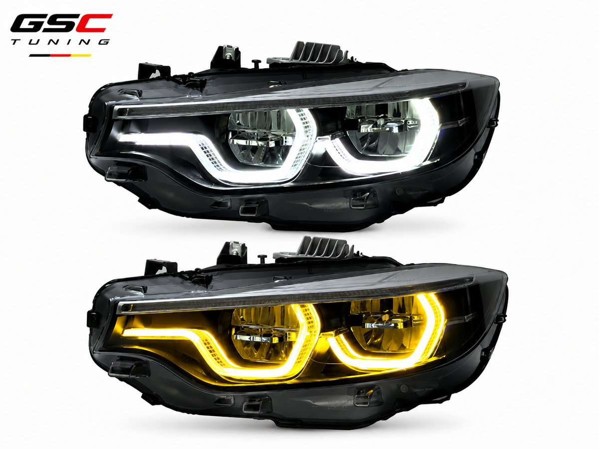 GSC Dual-Color LED Headlight Assembly Set for BMW 4 Series F32 / M4 F82 2013-2020 – 6 / 8 / 9 / 10-Pin Versions