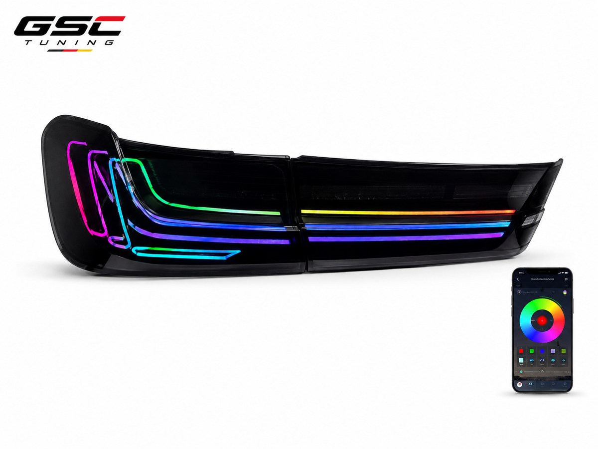 GSC CSL Style RGB LED Taillight Assembly Set for BMW 3 Series G20 / G28 / M4 G82 2019-2022