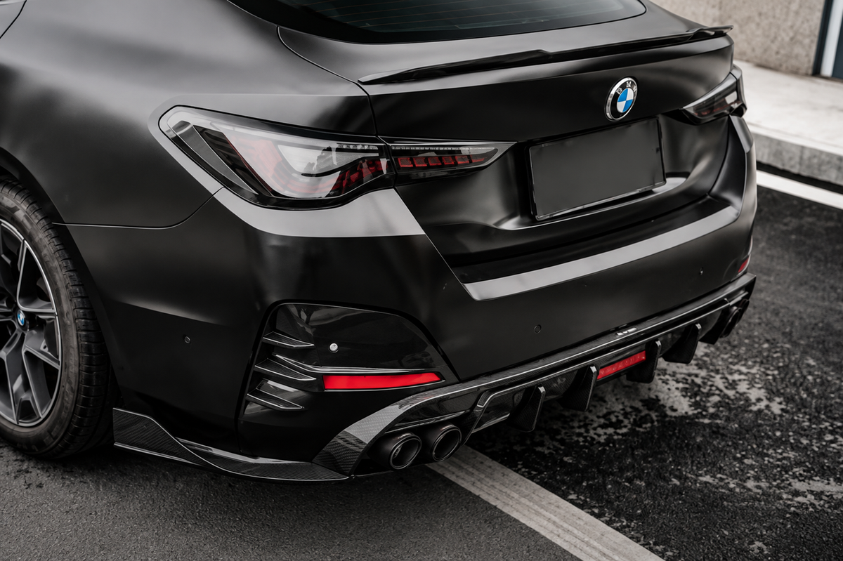 BMW G26 4 Series Gran Coupe Carbon Fiber Rear Bumper Trim Panel