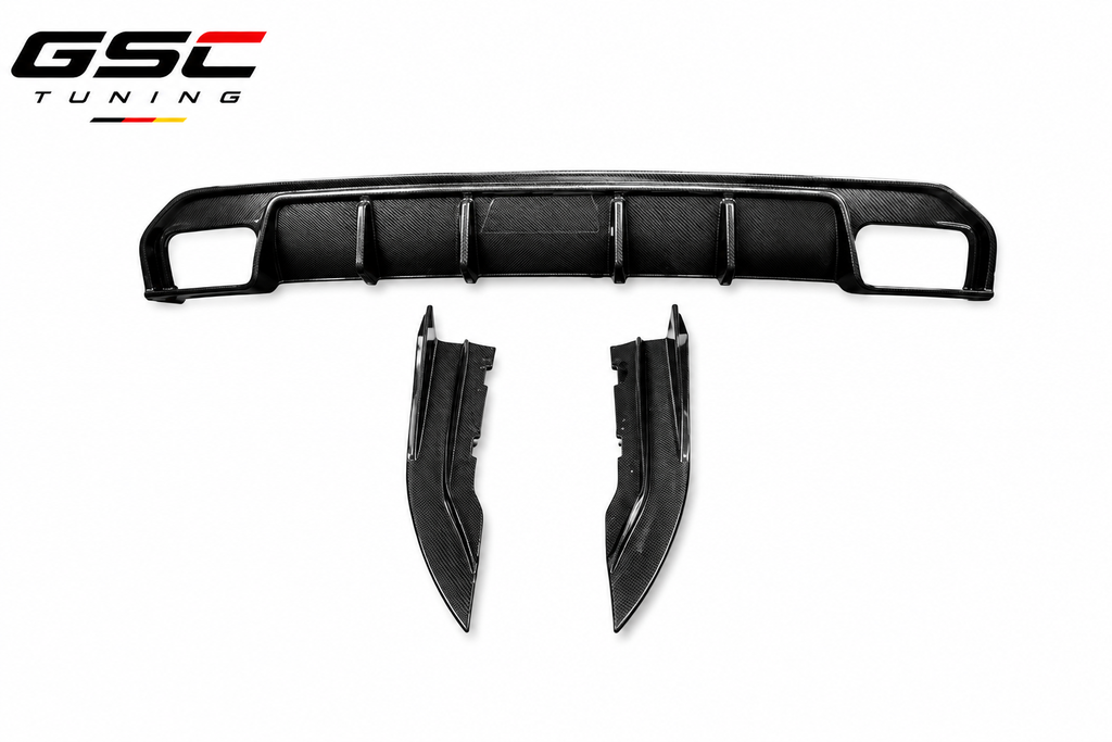 BMW G26 4 Series Gran Coupe Carbon Fiber Rear Diffuser With Side Extensions & LED