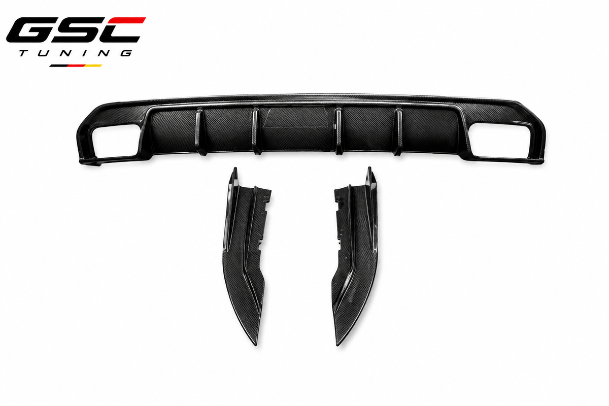BMW G26 4 Series Gran Coupe Carbon Fiber Rear Diffuser With Side Extensions & LED