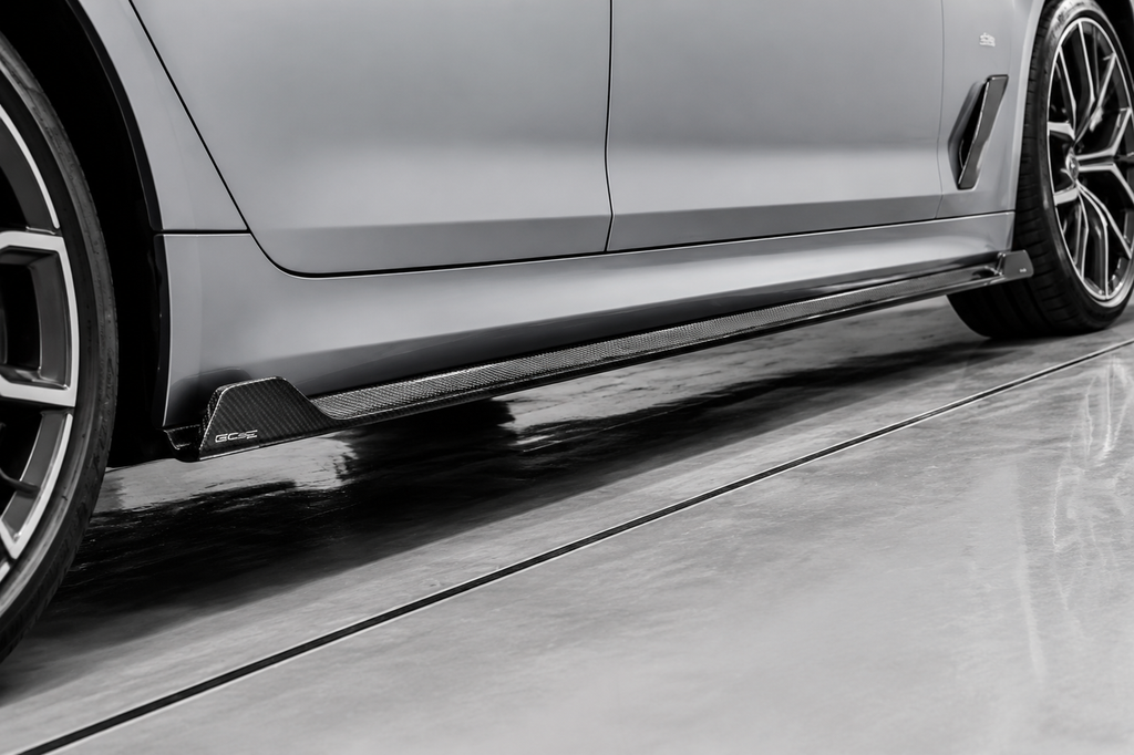 GSC BMW G30 G38 LCI Carbon Fiber Side Skirt Extensions (Long Wheelbase)