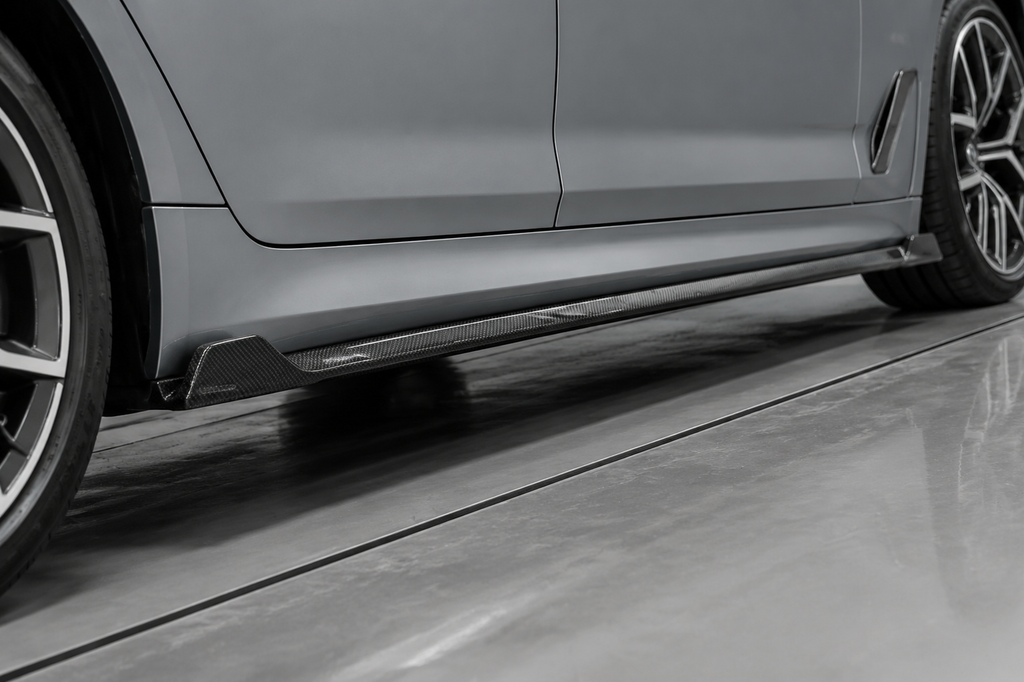 GSC BMW G30 G38 LCI Carbon Fiber Side Skirt Extensions (Standard Wheelbase)