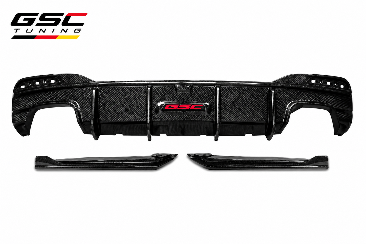 GSC BMW G30 G38 5 Series Carbon Fiber Rear Diffuser with Corner Extensions