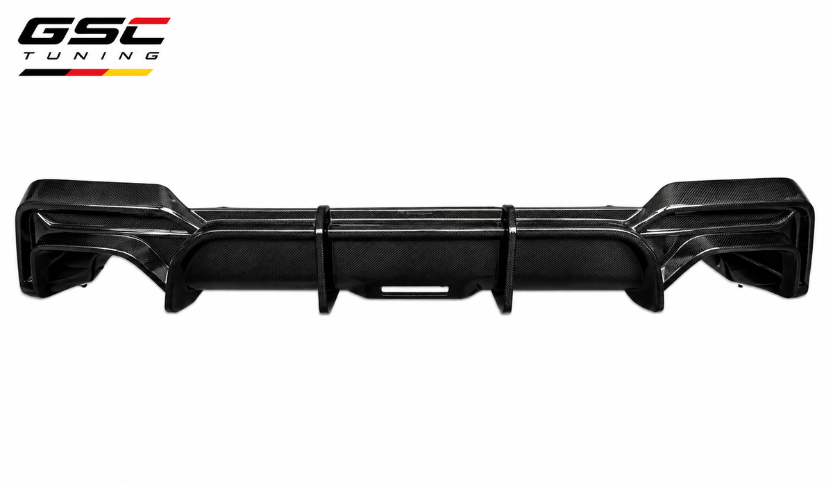 GSC BMW G68 5 Series Long Wheelbase Carbon Fiber Rear Diffuser with Exhaust Tips