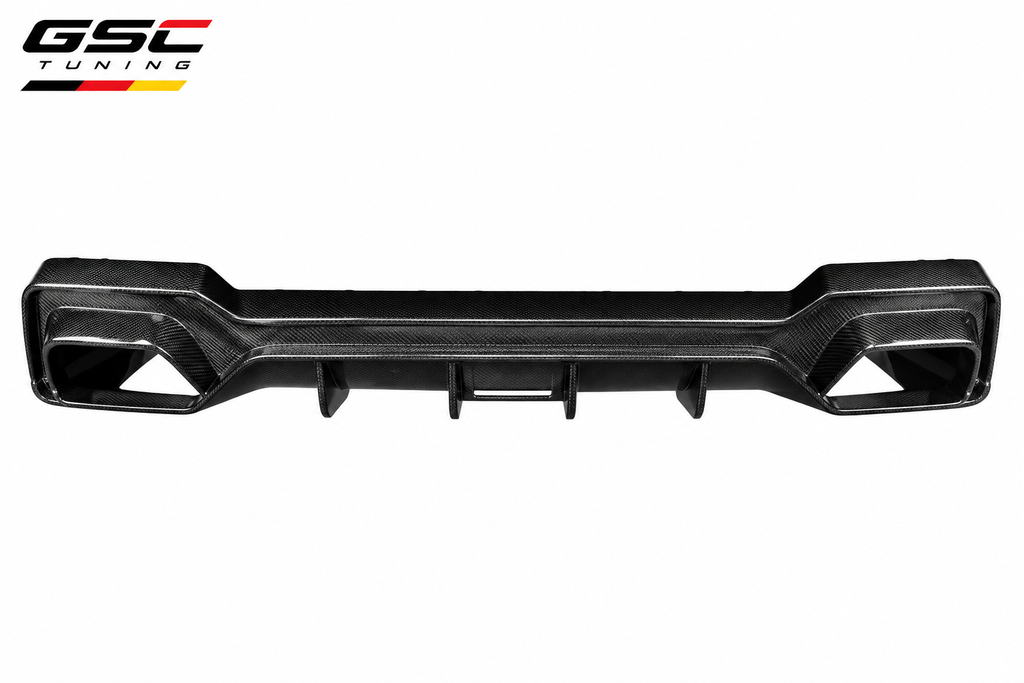 GSC BMW G68 5 Series Long Wheelbase Carbon Fiber Rear Diffuser with Exhaust Tips