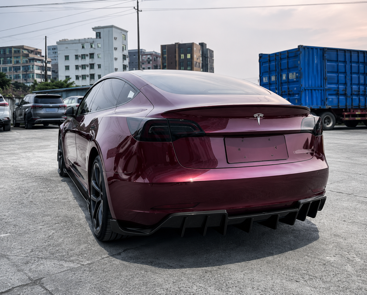 GSC Carbon Fiber Rear Diffuser for Tesla Model 3 2021-2023
