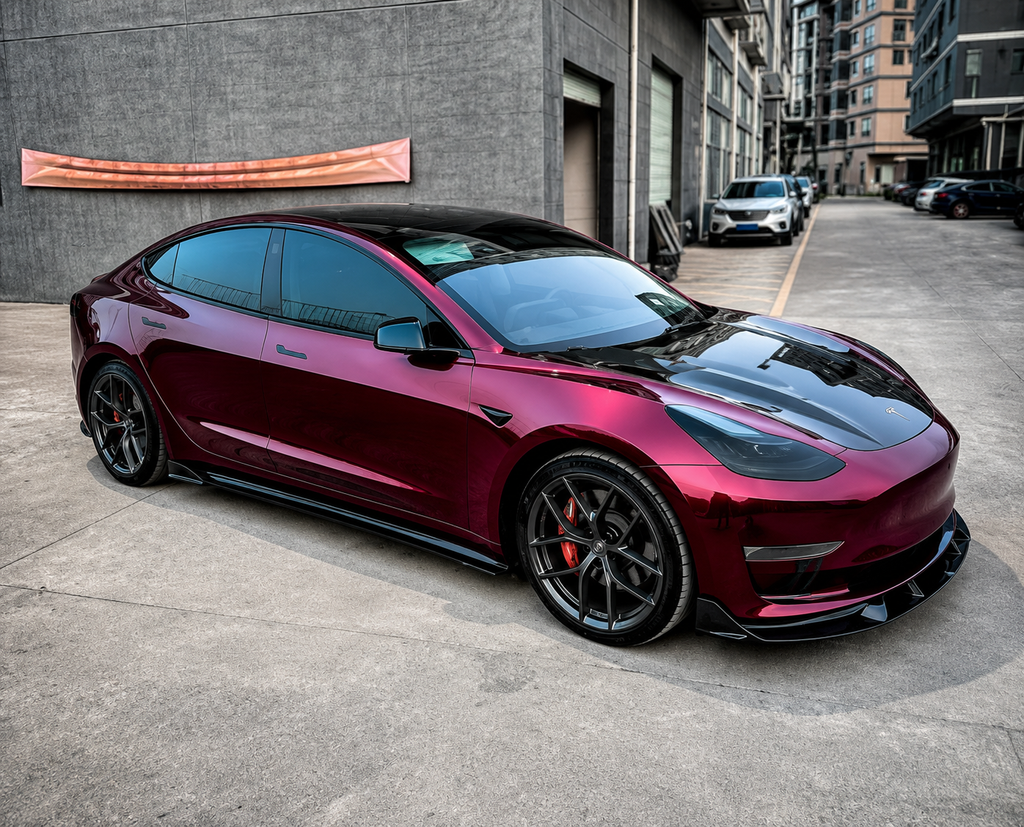 GSC Carbon Fiber Front Lip Splitter for Tesla Model 3 2021-2023