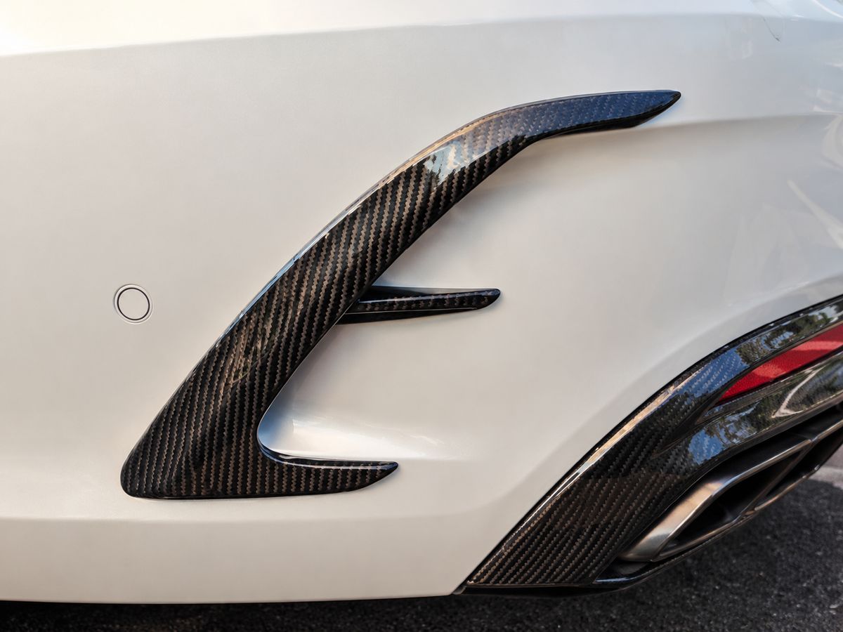 GSC Dry Carbon Fiber Brabus Style Rear Air Splitter / Rear Canard Set for Mercedes-Benz W217 S-Class Coupe