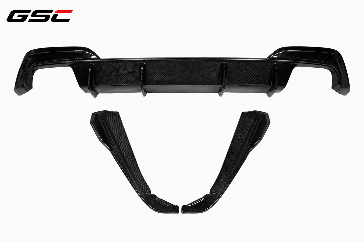 GSC BMW G20 G28 3 Series Carbon Fiber Rear Diffuser With Side Corner Splitters